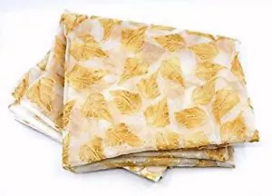 Elegant Embroidered Organza Tablecloth Maple Leaf Design 41" x 86" Made in India - Picture 1 of 2