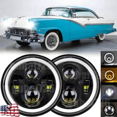 Faros LED redondos HI/LO para Ford Fairlane 1955 1956 1957 2 piezas 130 W 7 pulgadas Foto 1 de 4