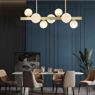 Mid Century Modern Chandelier Linear Chandeliers 7-Light Gold Pendant Light LED - Image 1 of 4