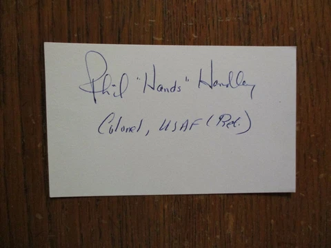 PHIL  "HANDS"  HANDLEY (Died in 2019) ("The Silver Star")Signed 3 x 5 Index Card Cover
