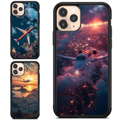 plane jet fly over City For iPhone SE4 16E 12 13 14 15 16 Pro Max Flexible Cases - Image 1 of 4