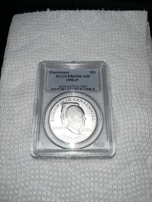 1990 P Eisenhower Centennial Dollar PR69 DCAM PCGS Certified - Image 1 of 4