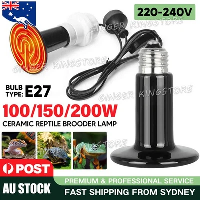 Infrared Ceramic Heat Lamp Bulb With Holder For Reptile Pet Chicken Brooder Home - image 1 of 4