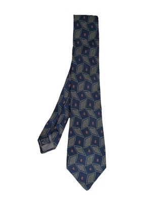 Corbata Emporio Armani Vintage Azul Seda Hombre Patrón Geométrico Hecha en Italia Foto 1 de 4