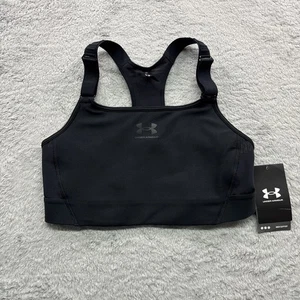 Under Armour Compression Sports Bra Women’s M Black High Support Mesh Back - Picture 1 of 3