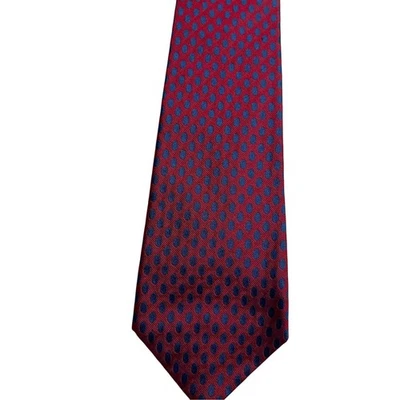 Corbata de seda italiana Nordstrom para hombre roja azul a lunares carrera empresarial Foto 1 de 4