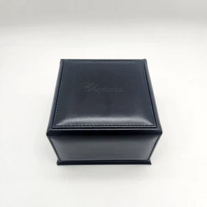 Genuine Chopard Watch Presentation Box Navy Blue Leather Storage Case - Picture 1 of 21