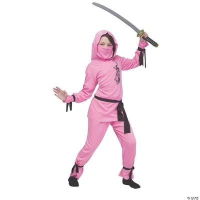 Pink Ninja Costume Child Small 4-6 – Girls Halloween Costume Cosplay Outfit - Image 1 of 4