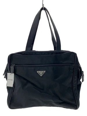 Bolso de Negocios PRADA Maletín Nylon Negro Sólido Usado Foto 1 de 4