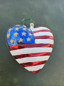 2001 Christopher Radko Shiny Brite Brave Heart 9/11 Glass Ornament Red Cross - Picture 1 of 7