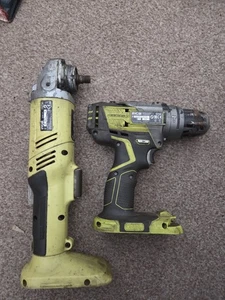 NOT WORKING Ryobi R18PDBL 18V ONE+ Cordless And Grinder CAG180 - Picture 1 of 6