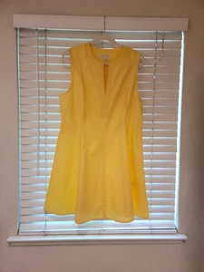 Banana Republic Poplin Midi Dress Size 14 Yellow Sleeveless Cotton NWOT NEW $120 - Picture 1 of 5