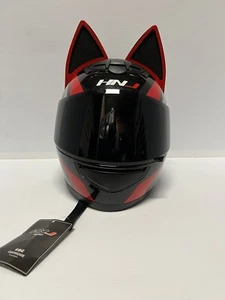 Cat Helmet Lovely Ears Motorcycle Catwoman Cool Biker Women Girl Scooter Safety - Picture 1 of 8