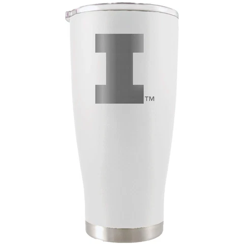Illinois Fighting Illini 20oz. Etched Team Logo Tumbler - White Cover