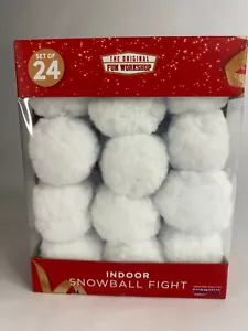 Snowball Indoor Fight Set of 24 Soft Plush The Original Fun Workshop Adults Kids - Picture 1 of 6