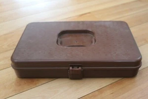 Vintage Wilson Wil-Hold BrownThread Caddy~Sewing Box~Bobbin Holder~With Thread - Picture 1 of 6