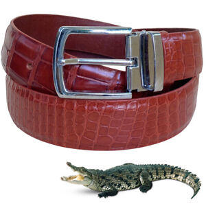 Real Genuine Alligator Crocodile Leather Skin Men's Belt Luxury Handmade W 1.5"