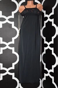 Vintage Alice Maloof Nightgown Black Elegant Large 36 Gown - Picture 1 of 8