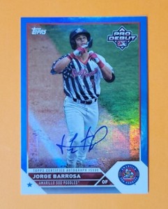 2023 Topps Pro Debut Jorge Barrosa Blue Foil Auto /150 Diamondbacks #PD-21