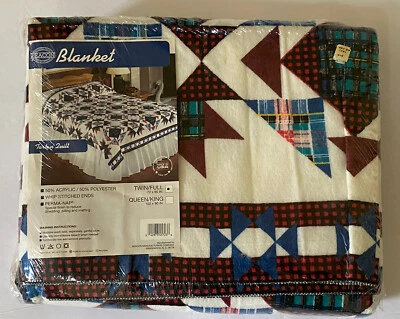 Vintage Beacon Tartan Quilt Twin/Full 72 in. x 90 in. Made in USA NOS - Image 1 of 4