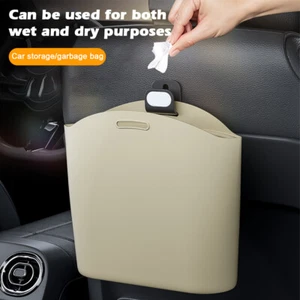 Cubo de basura de silicona para automóvil cubo de almacenamiento portátil cubo de basura colgante - Imagen 1 de 14