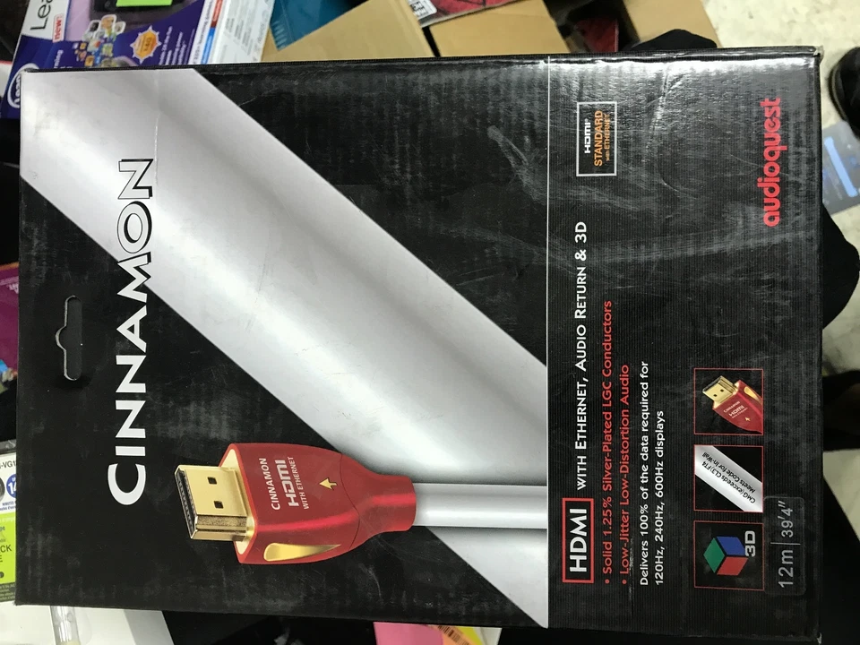 New AudioQuest Cinnamon 12m (39.37 ft.) White HDMI Cable PVC Jacket - Image 1 of 1