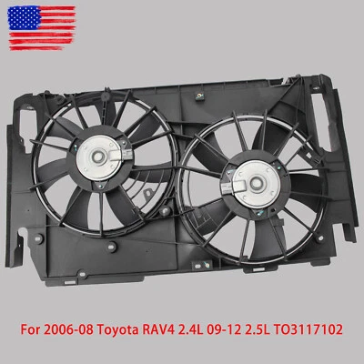 Radiator Condenser Cooling Fan Assembly for 2006-2012 Toyota RAV4 Lexus IS350 - Image 1 of 4