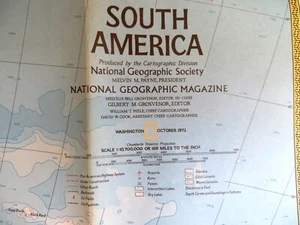 Mapa de National Geographic de América del Sur octubre de 1972 - Imagen 1 de 3