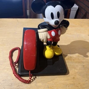 Vintage 90s Mickey Mouse Cord Landline Phone Walt Disney Telephone - Picture 1 of 5