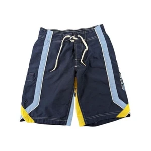 Speedo Trunks Youth Boys Medium Blue Swim Shorts Drawstring Mesh Lining Beach - Picture 1 of 7