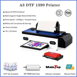 A3 DTF Flatbed Printer EPSON R1390 Direct to Film Printer T-shirt Heat Transfer - Picture 1 of 15