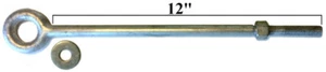 Paquete de un perno de ojo 1/2" x 12" perno de ojo galvanizado en caliente forjado en caída - Imagen 1 de 5
