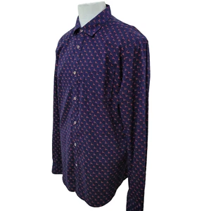 Cactus Man Slim Fit Men's Size XL Blue Flannel Animal Print Casual Shirt - Picture 1 of 11