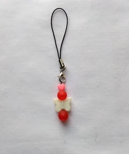 Motyl Telefon Charm Dangle Smycz Wiszący Wisiorek Łańcuszek Dekoracja samochodu Ręcznie robiona - Zdjęcie 1 z 7