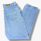 VINTAGE Lee Denim Mom Jeans W34 L30 Damskie Niebieskie  zwężane High Rise Bawełna