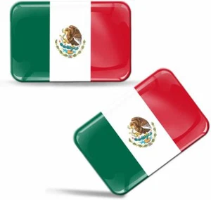 2 x Pegatina Bandera Mexicana 3D Bandera de México Adhesiva Cúpula Calcomanía Emblema MX - Imagen 1 de 6