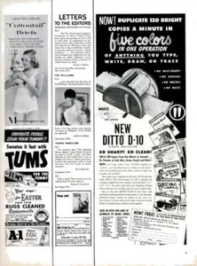 1954 Ditto D-10 PRINT AD Five Colors Liquid Duplicator 120 Copies per Minute - Bild 1 von 1