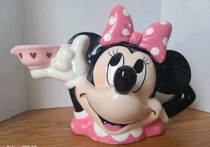 Vtg 1990s Disney Mickey & Co/Enesco Minnie Mouse Teapot Hearts Damaged Lid - Picture 1 of 20