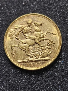 ๐ 1893-M Great Britian British UK Gold FULL Sovereign Melbourne Australia Coin - Picture 1 of 2