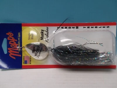 Mepps - Musky Flashabou In-Line Spinner Lure (BLACK/SILVER, 1-1/4oz) MF7T S-BKS - Image 1 of 2
