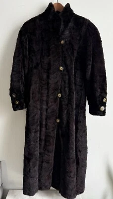 VTG BLACK  REVERSIBLE MINK FUR COAT SIZE M - Imagem 1 de 4