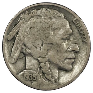 USA - 5 five cents 1935 - Buffalo Nickel Philadelphie cupronickel KM.134 monnaie - Imagen 1 de 2