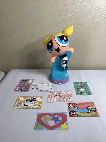 Vintage 1999 Power Puff Girls Bubbles Statue Toy Secret Holder Cover