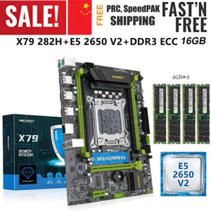 X79 Motherboard LGA 2011 + Xeon E5 2650 V2 CPU 16GB DDR3 ECC RAM SATA NVME M.2 - Picture 1 of 12