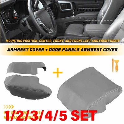 Cubierta de reposabrazos y panel de puerta cubierta de reposabrazos gris para Honda Ridgeline 2006-14 1-5SET Foto 1 de 4