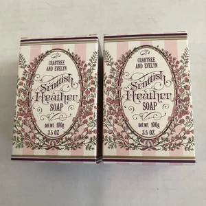 (2) Vtg Crabtree And Evelyn Scottish Heather Soap 3.5 oz Each -New In Box - Picture 1 of 5