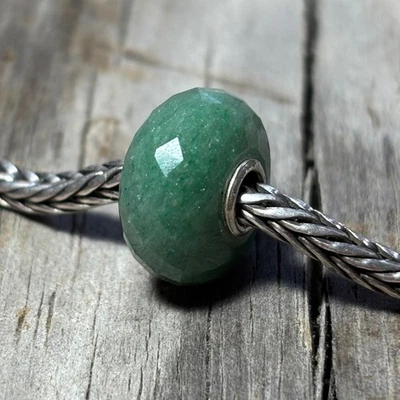 Authentic Trollbeads Aventurine Faceted Stone Bead Retired - Image 1 of 4