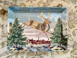 John Derian Target Reindeer Wintry Town Melamine NEW Serving Tray 2025 Free Ship - Picture 1 of 14