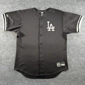 Camiseta De Colección LA Dodgers Majestuosa Práctica de Bateo Hombres L Grande Negra en Blanco EE. UU. Años 80 - Imagen 1 de 18