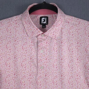 FootJoy Performance Golf Polo Mens Large Floral Daisy Short Sleeve Stretch AOP - Picture 1 of 8